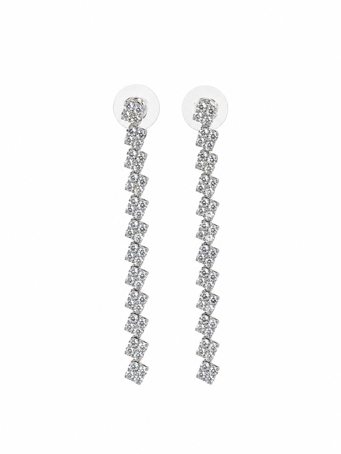 Silver Crystal Drop Earrings Immagine principale del prodotto